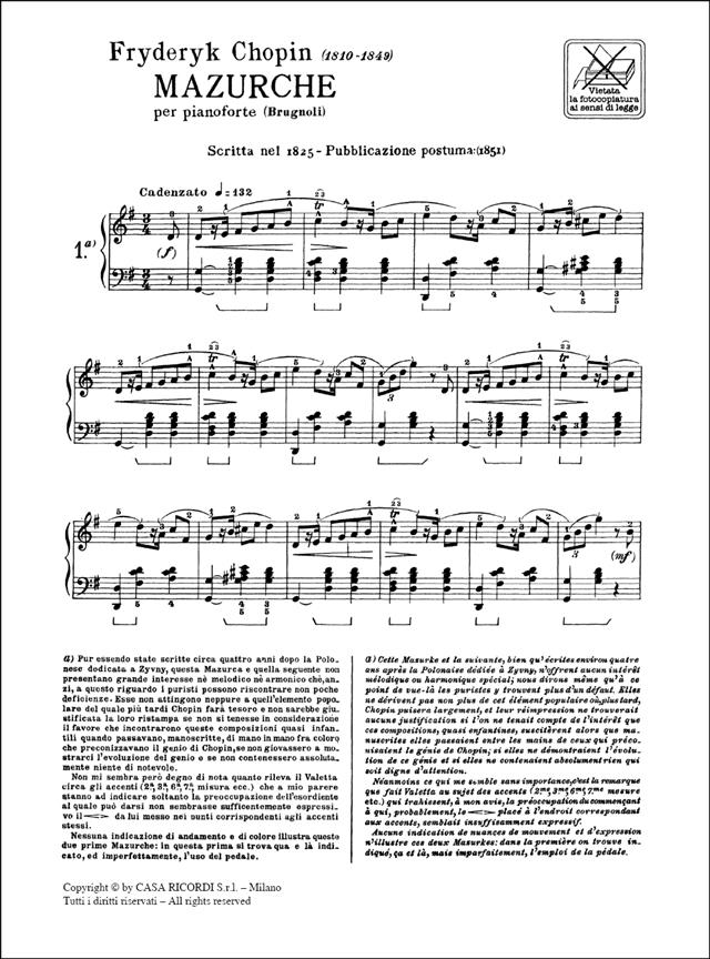 57 Mazurche - Per Pianoforte - pro klavír